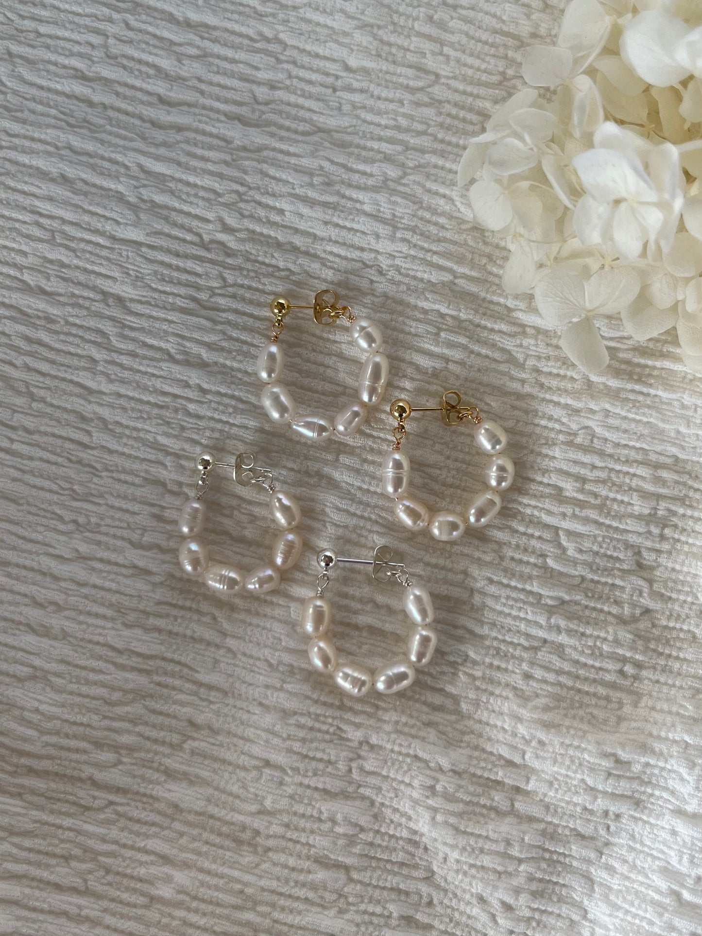 Pearl Hoop Earrings