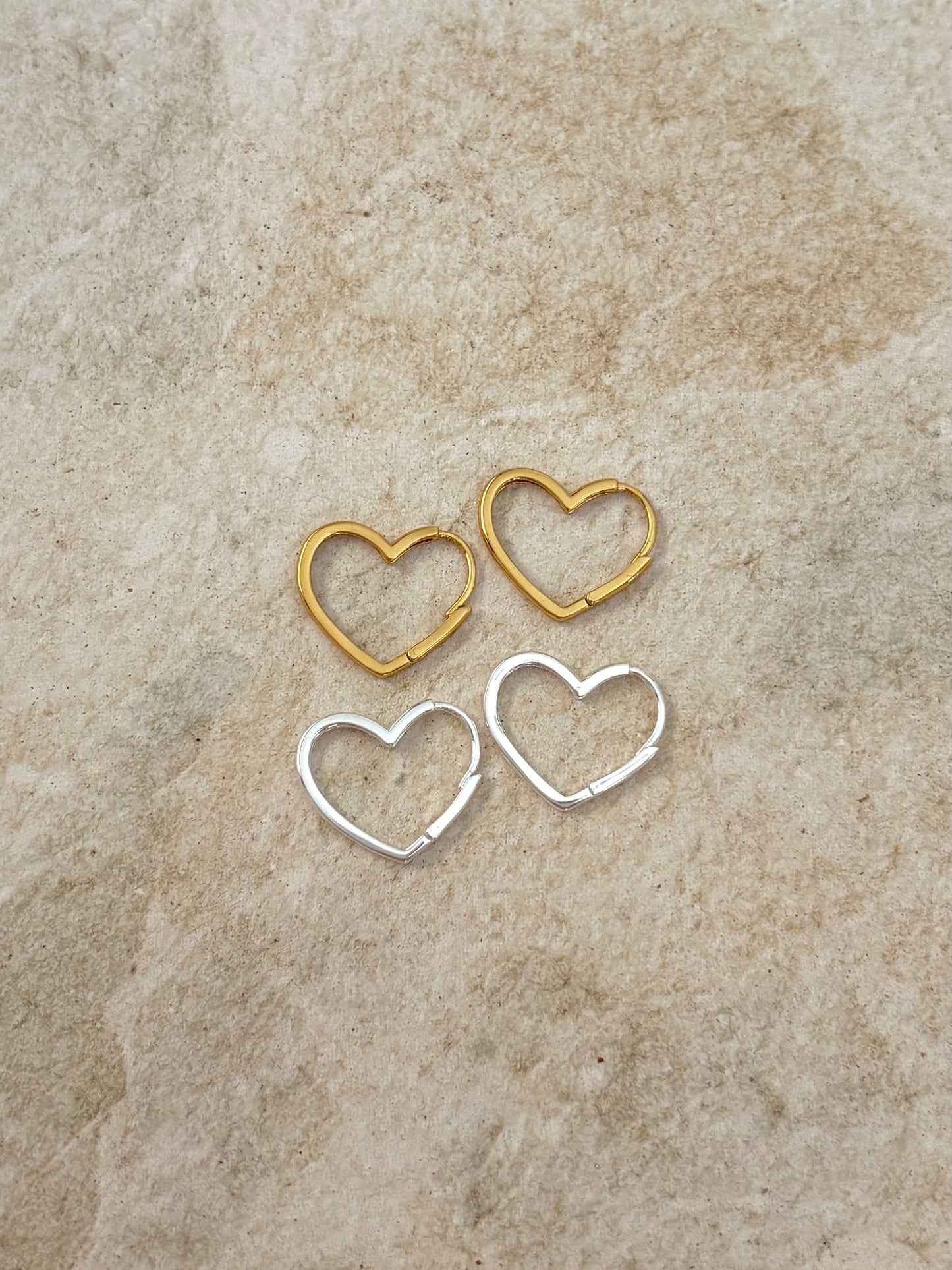 Sterling Silver Sweetheart Hoops (Gold/Silver)