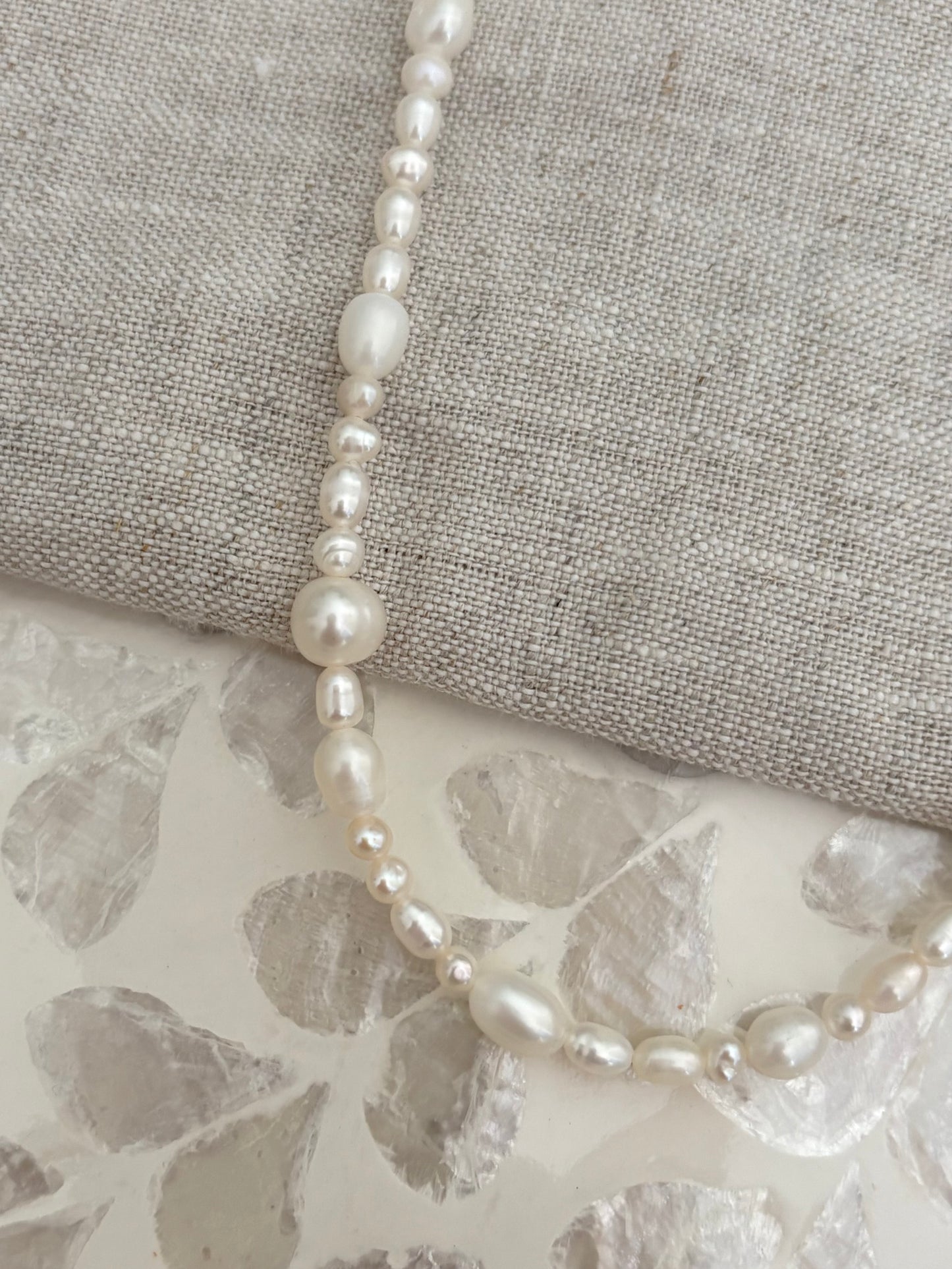 Sterling Silver Mixed Freshwater Pearl Necklace (Gold/Silver)