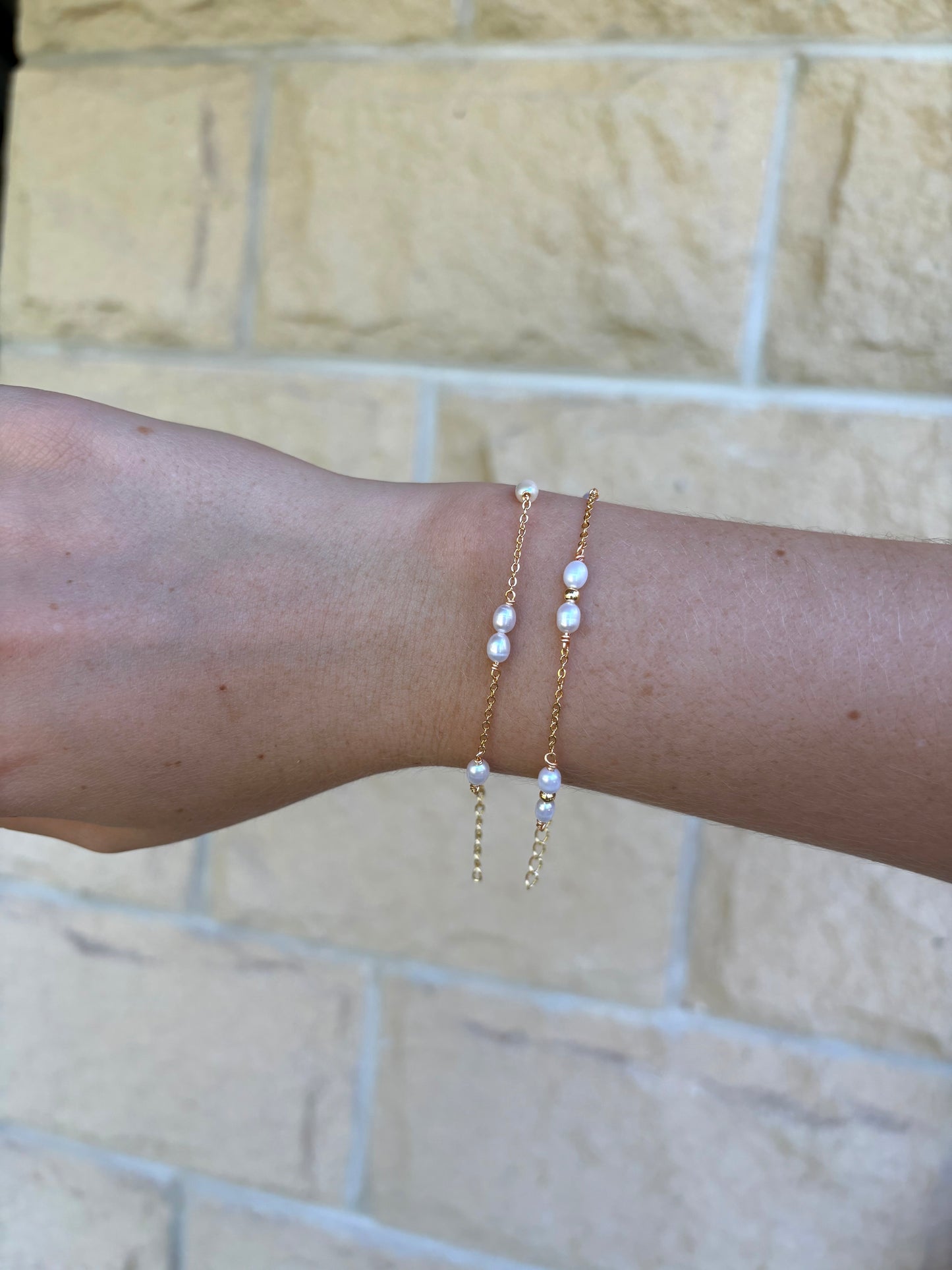 Sterling Silver Angela Pearl Bracelet (Gold/Silver)