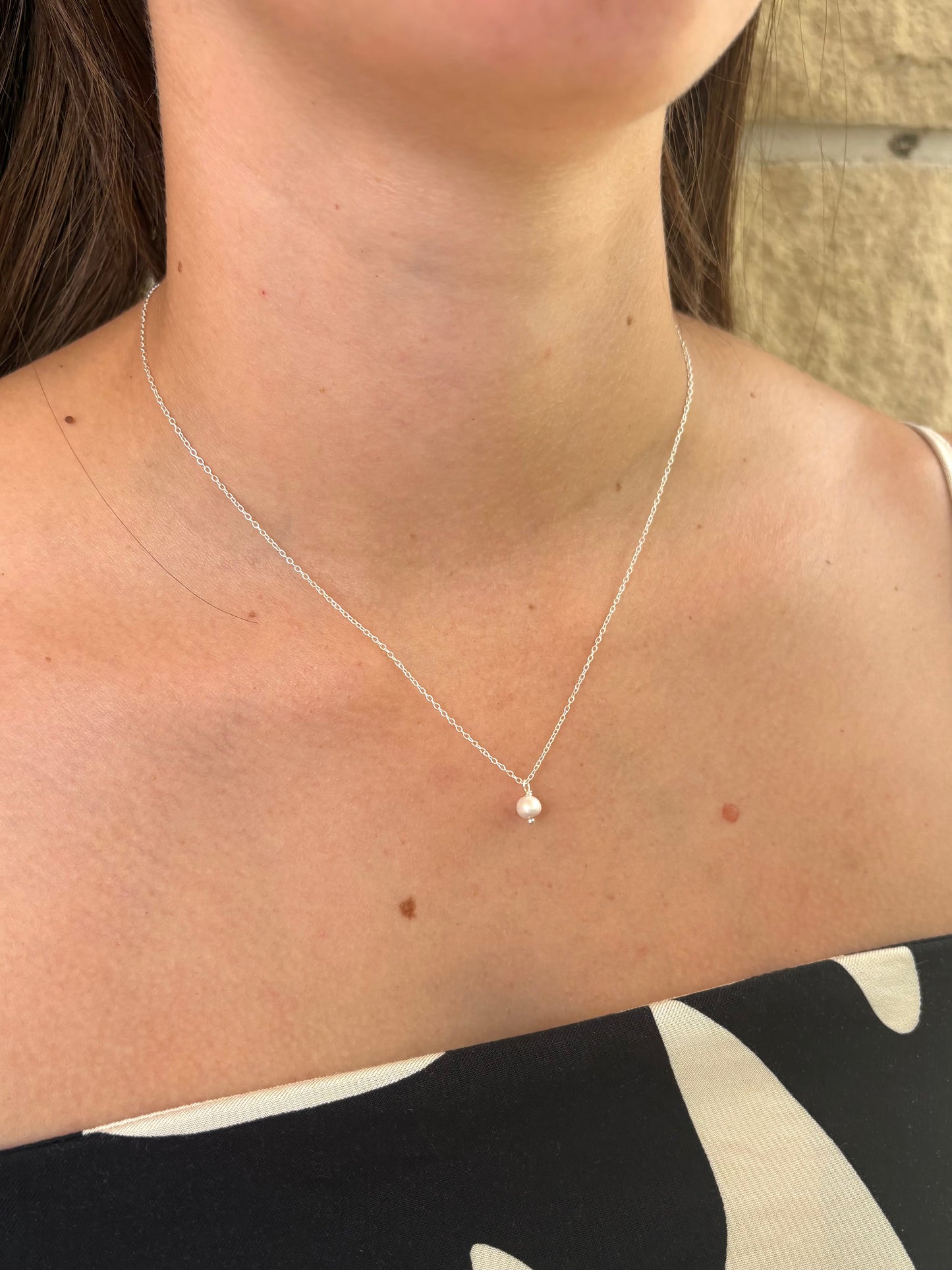 Sterling Silver Grace Pearl Necklace (Gold/Silver)