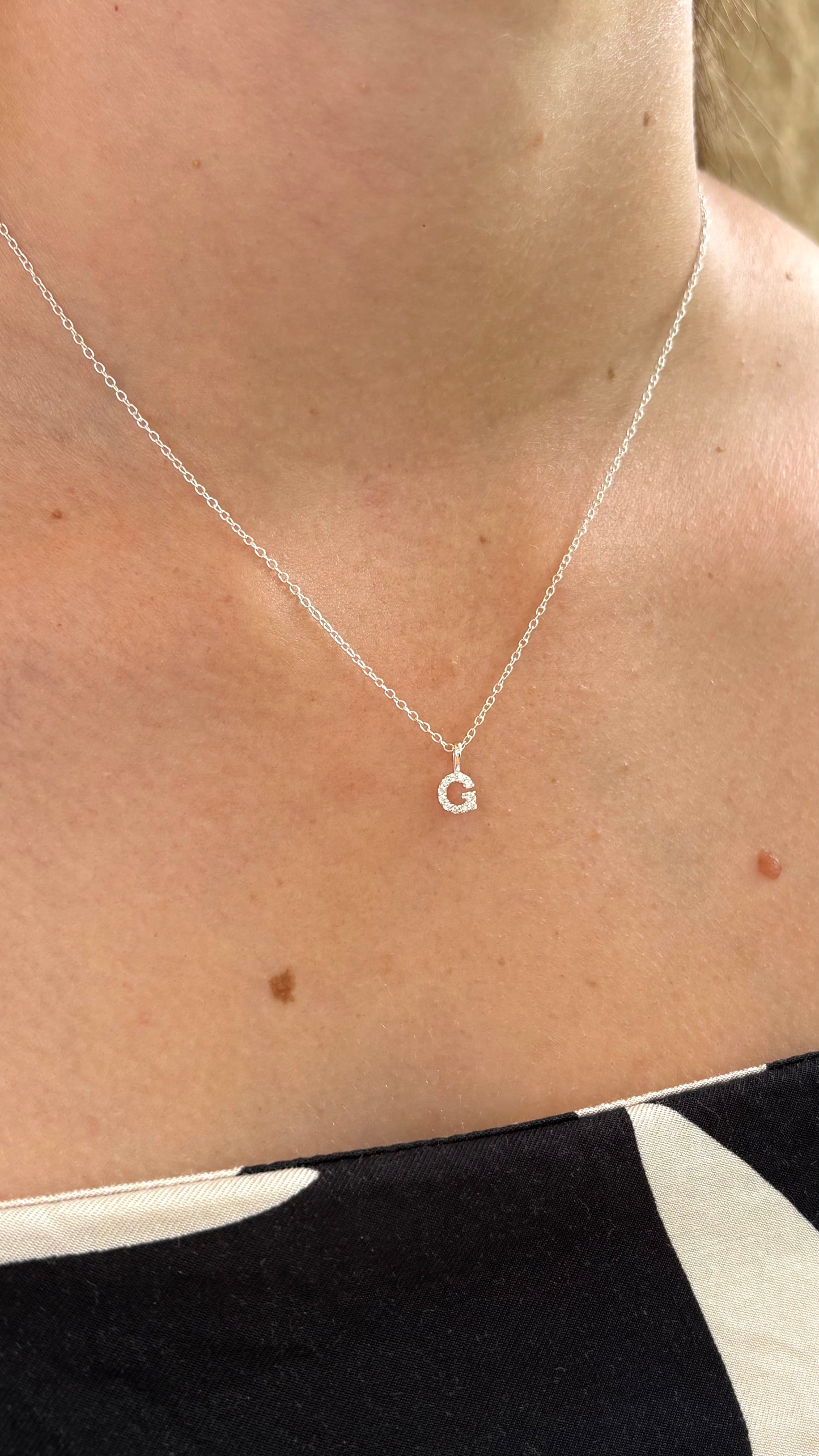 Sterling Silver Initial Letter Necklace