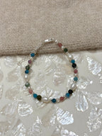 Sterling Silver Mixed Gemstone Bracelet (Gold/Silver)