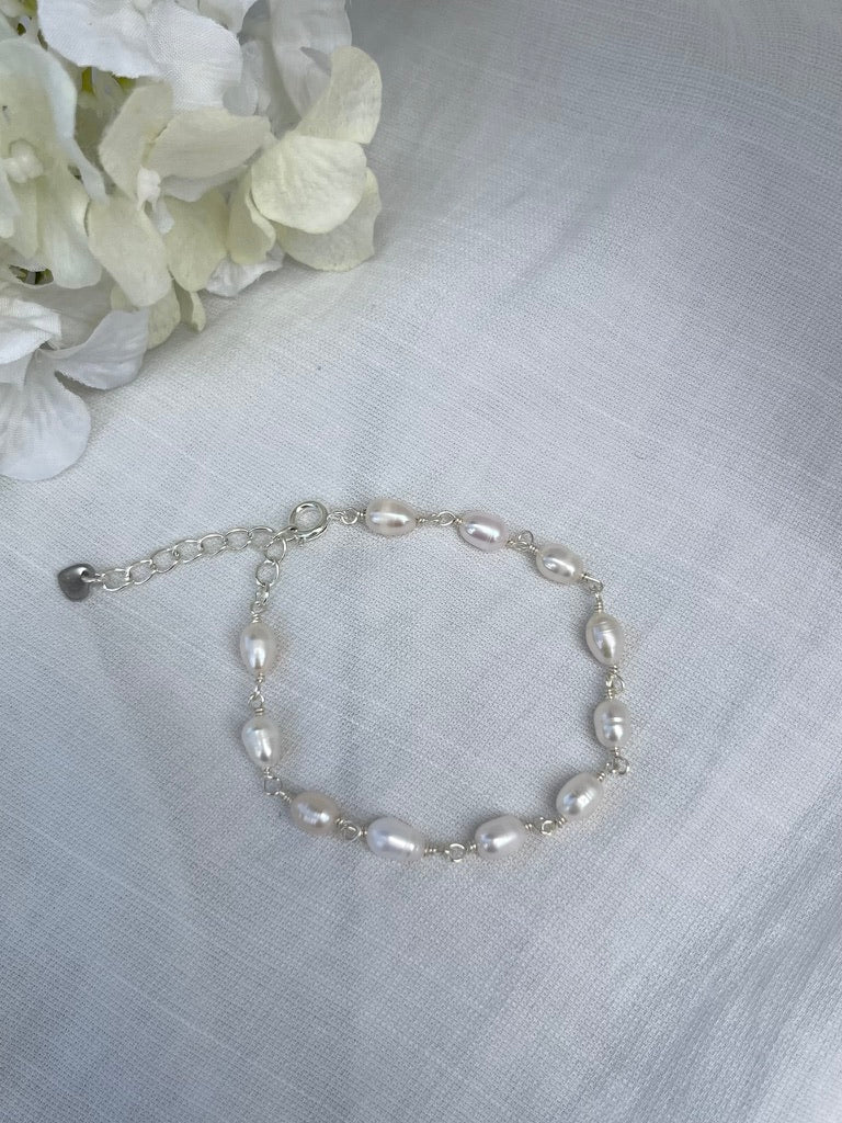 Sterling Silver Aria Pearl Bracelet (Gold/Silver)