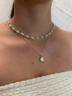 Sterling Silver Aria Pearl Necklace (Gold/Silver)