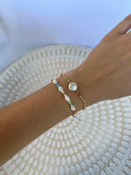 Sterling Silver Colourful Pearls Bracelet (Gold/Silver)