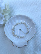 Sterling Silver Irregular Pearl Bracelet (Gold/Silver)