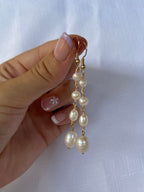 Sterling Silver Elle Pearl Earrings (Gold/Silver)
