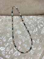 Sterling Silver Mixed Gemstone Necklace (Gold/Silver)