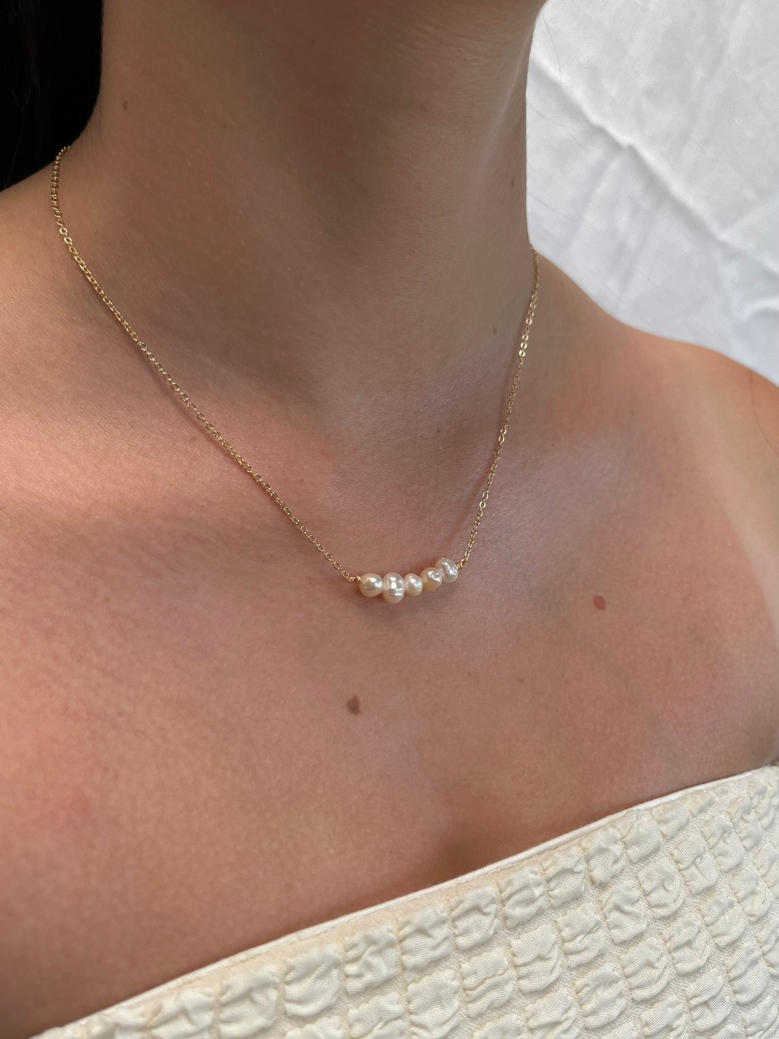 Sterling Silver Aspen Pearl Necklace (Gold/Silver)