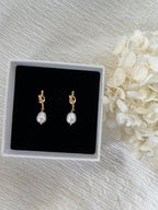 Gold Vermeil Knot Pearl Earrings