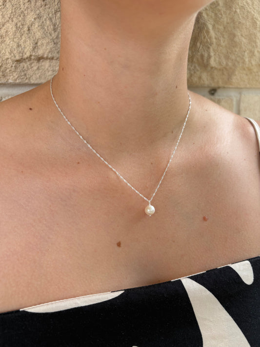 Sterling Silver Harper Pearl Necklace (Gold/Silver)