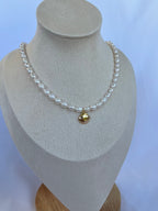 Sterling Silver Seashell and Pearl Necklace (Gold/Silver)