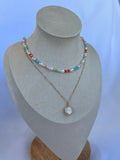 Sterling Silver Colourful Pearls Necklace (Gold/Silver)