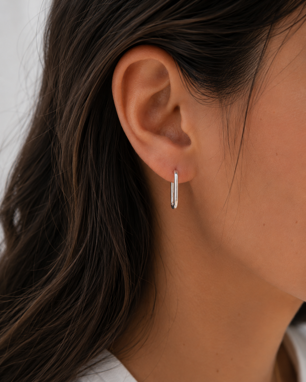 Sterling Silver Rectangle Hoops (Gold/Silver)