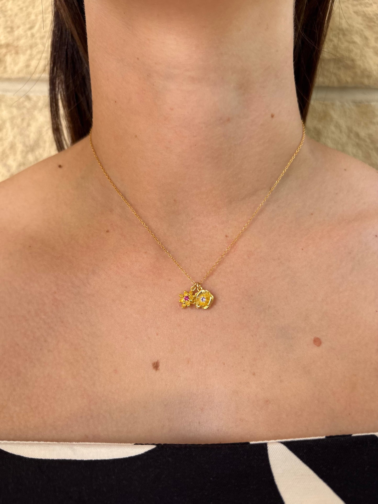 Gold Vermeil Birth Flower Necklace