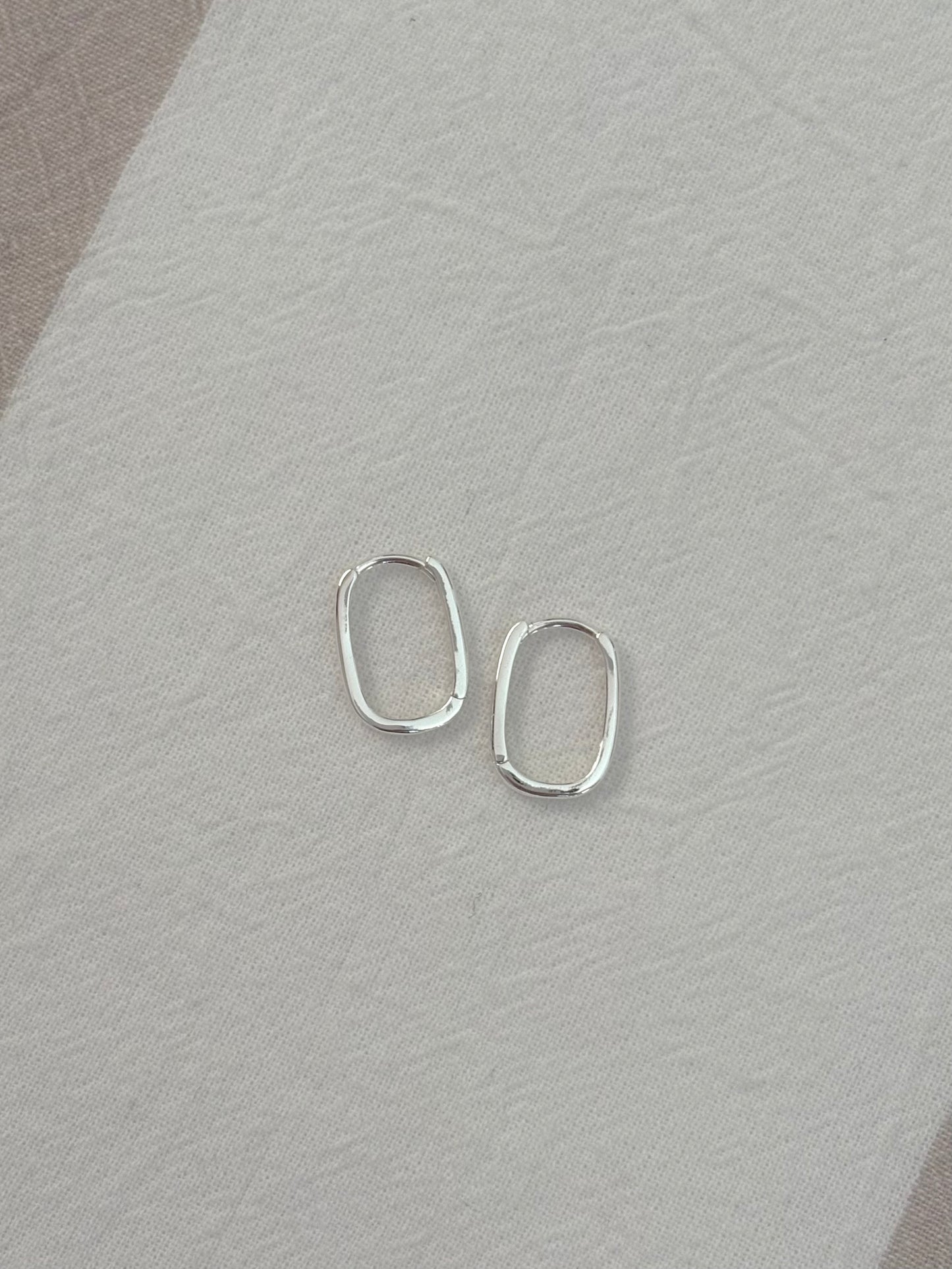 Sterling Silver Rectangle Hoops (Gold/Silver)