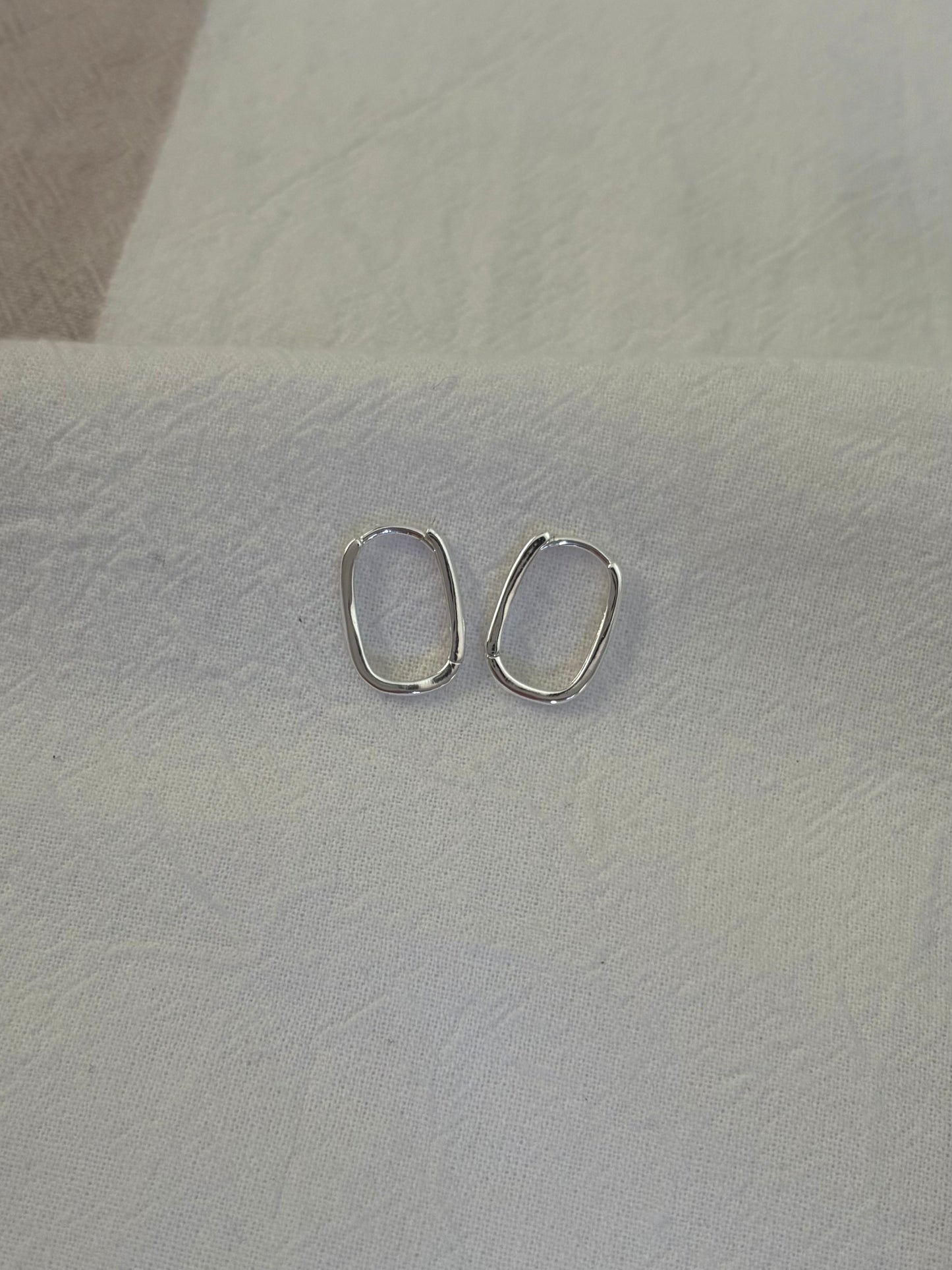 Sterling Silver Rectangle Hoops (Gold/Silver)