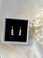 Sterling Silver Triple Pearl Huggies (Gold/Silver)