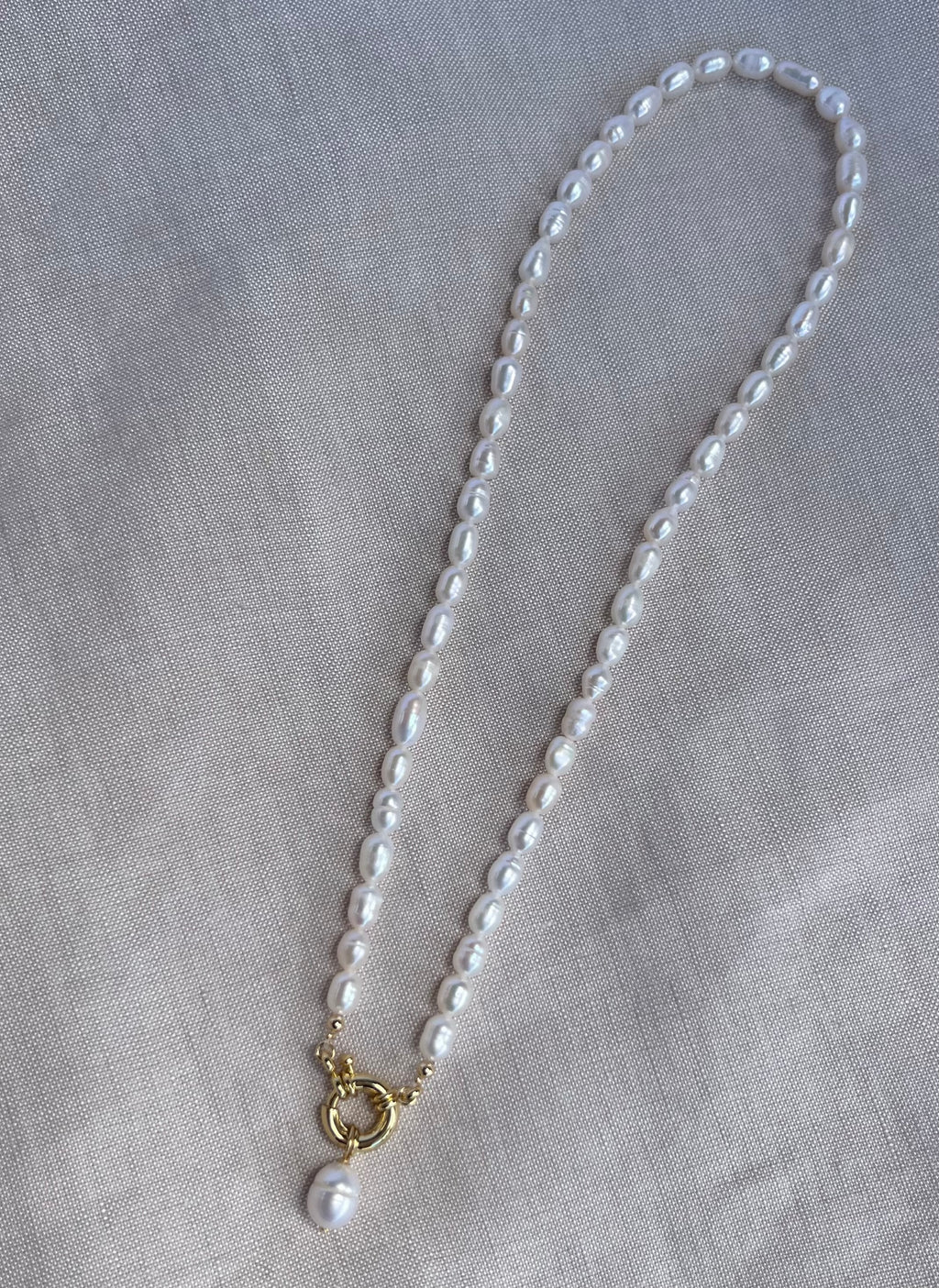 Sterling Silver Lola Pearl Necklace (Gold/Silver)