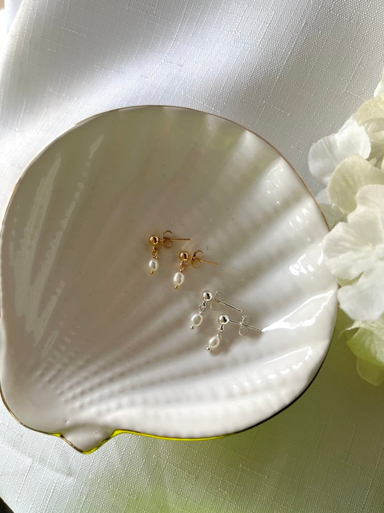 Sterling Silver Camilla Pearl Earrings (Gold/Silver)