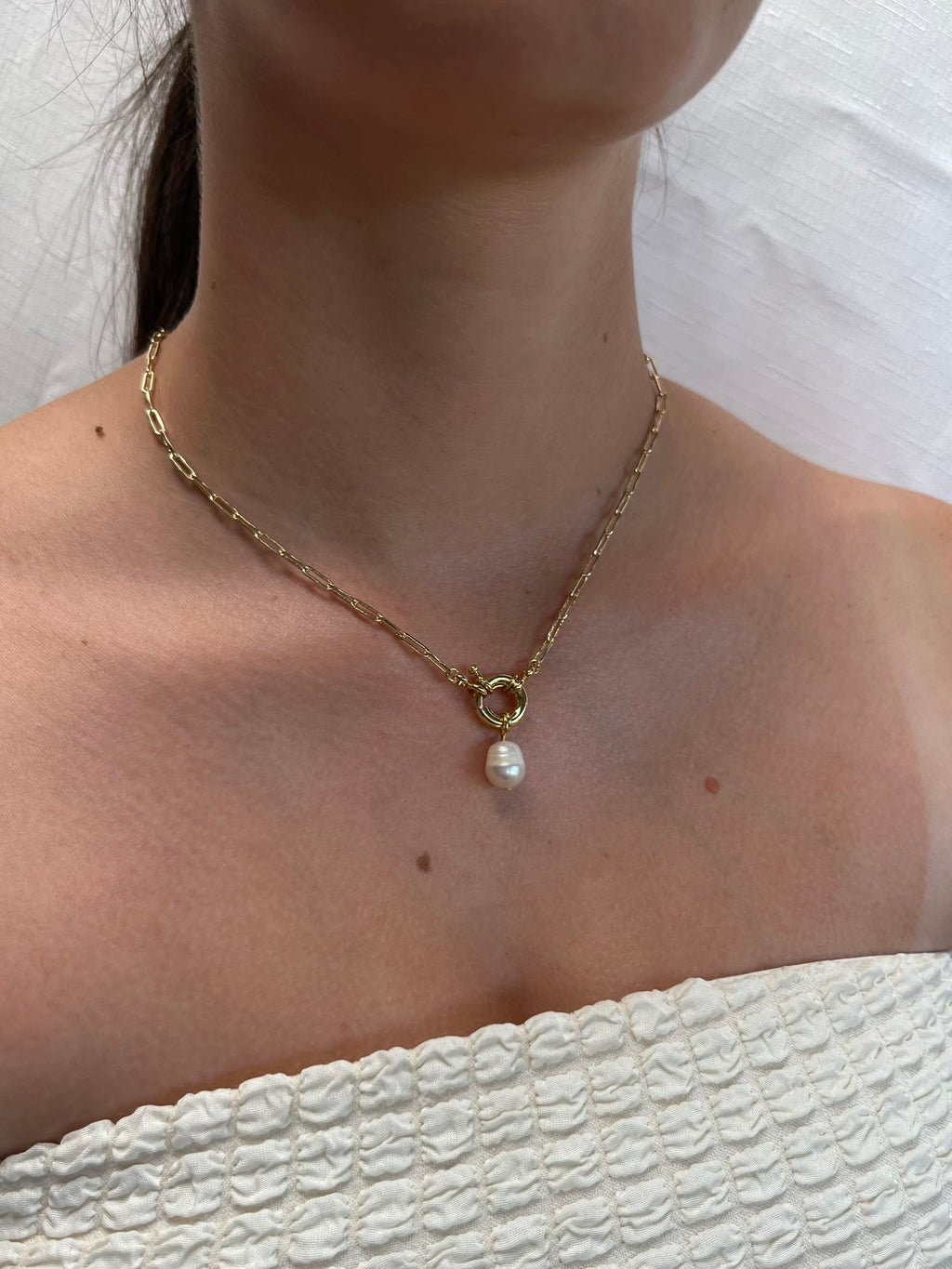 Tiffany Pearl Necklace (Gold/Silver)