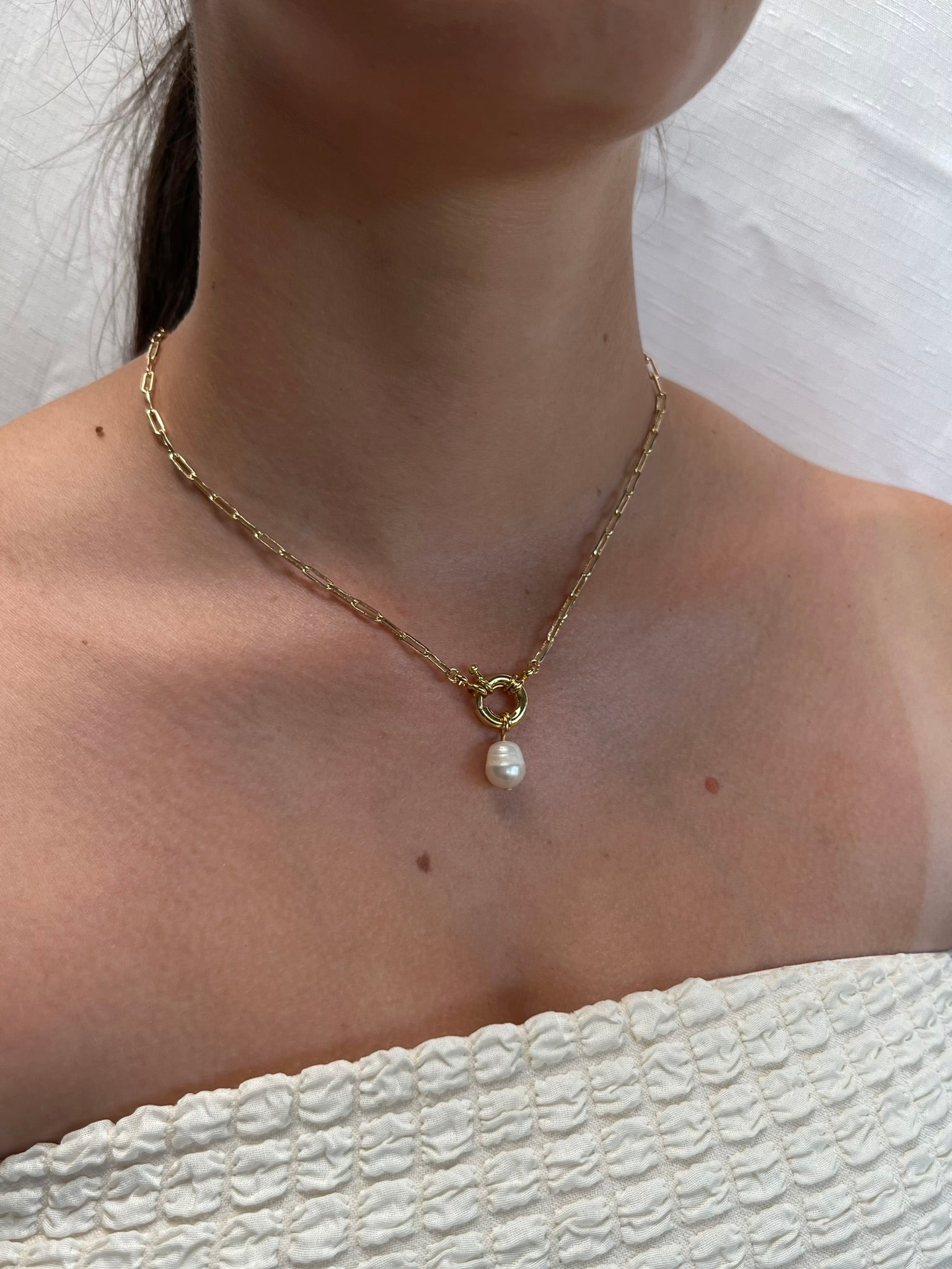 Tiffany Pearl Necklace (Gold/Silver)