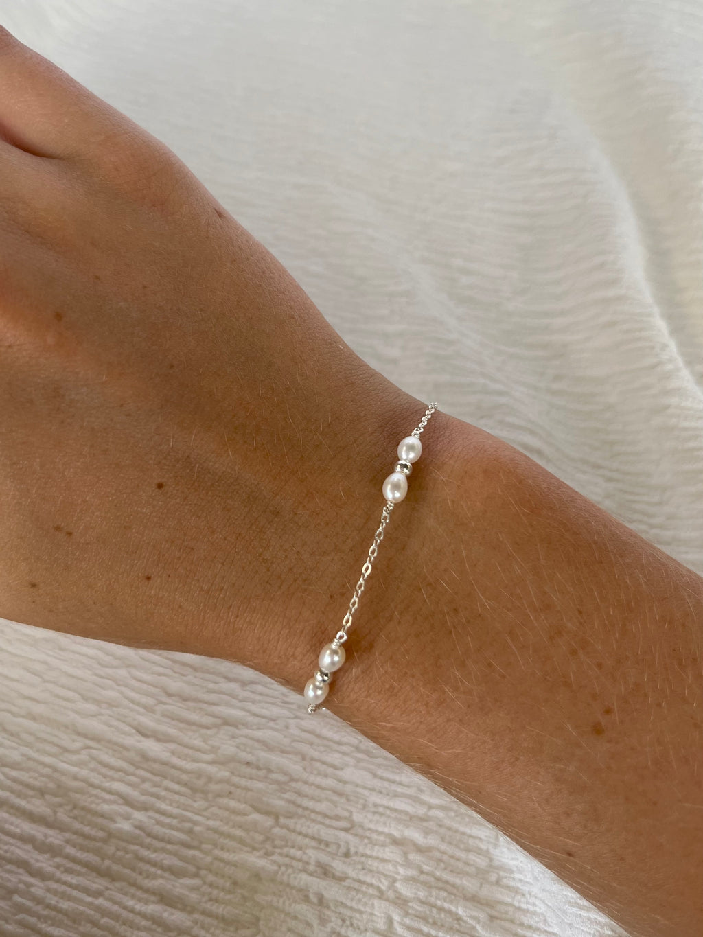 Sterling Silver Angela Pearl Bracelet (Gold/Silver)