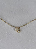 Gold Lock & Pearl Bracelet