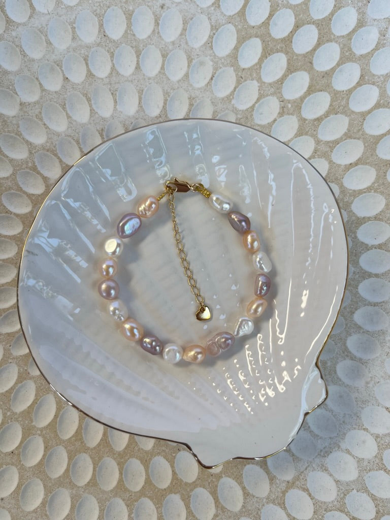 Sterling Silver Delilah Pearl Bracelet (Gold/Silver)