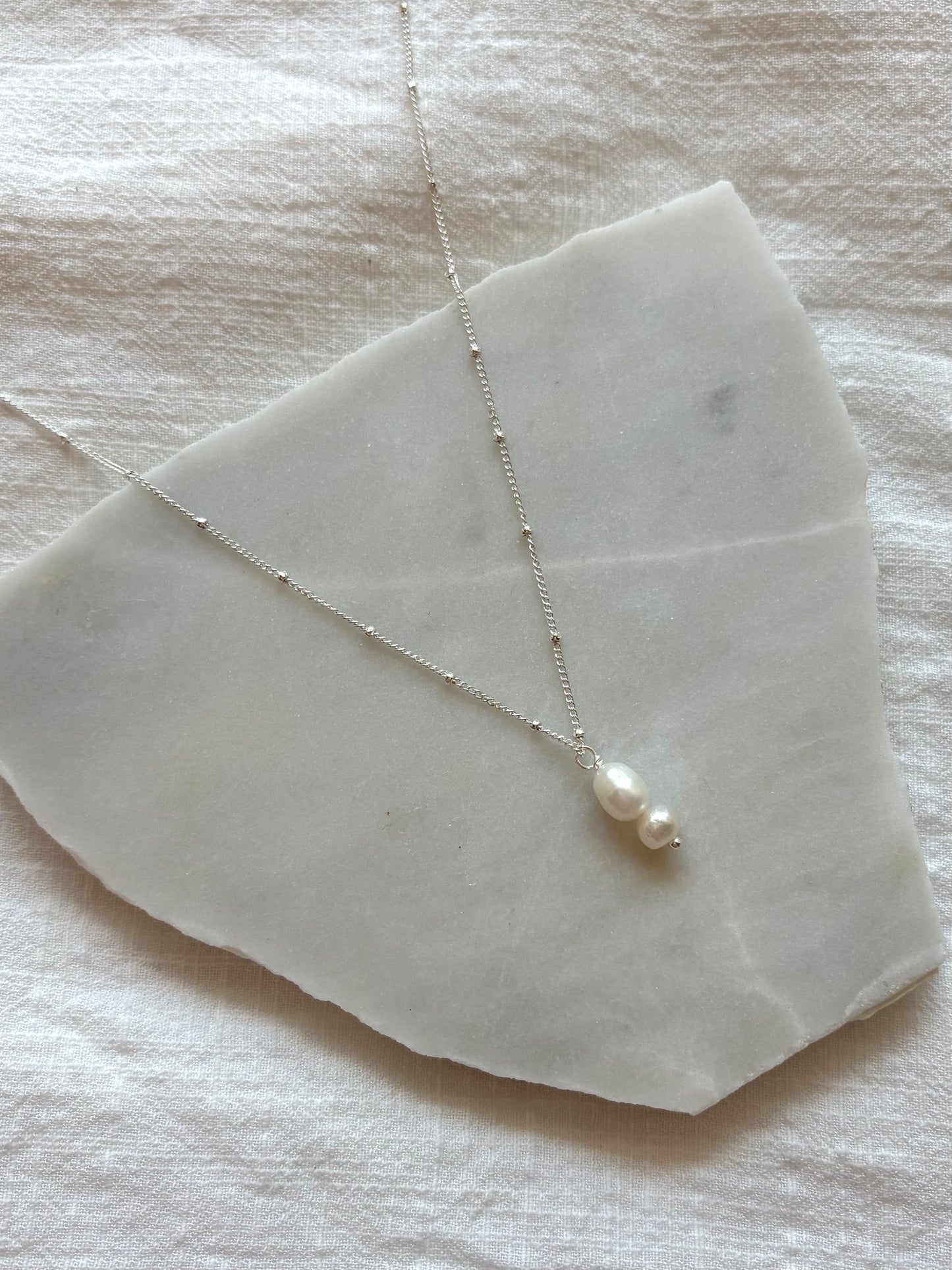 Sterling Silver Hazel Pearl Necklace (Gold/Silver)