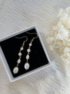 Sterling Silver Elle Pearl Earrings (Gold/Silver)