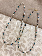 Sterling Silver Mixed Gemstone Necklace (Gold/Silver)