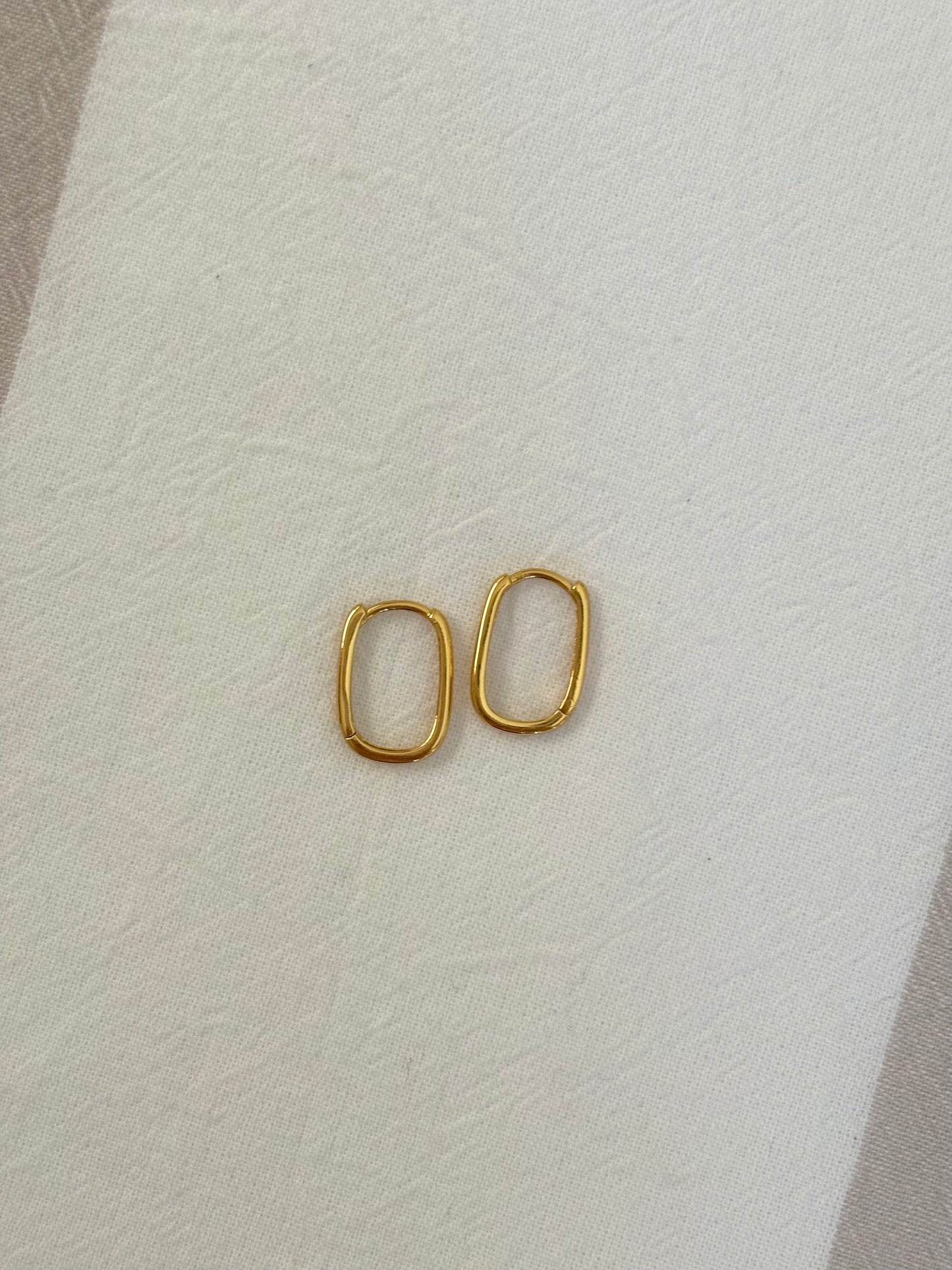 Sterling Silver Rectangle Hoops (Gold/Silver)