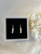 Sterling Silver Triple Pearl Huggies (Gold/Silver)