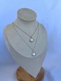 Sterling Silver Coin Pearl Necklace (Gold/Silver)