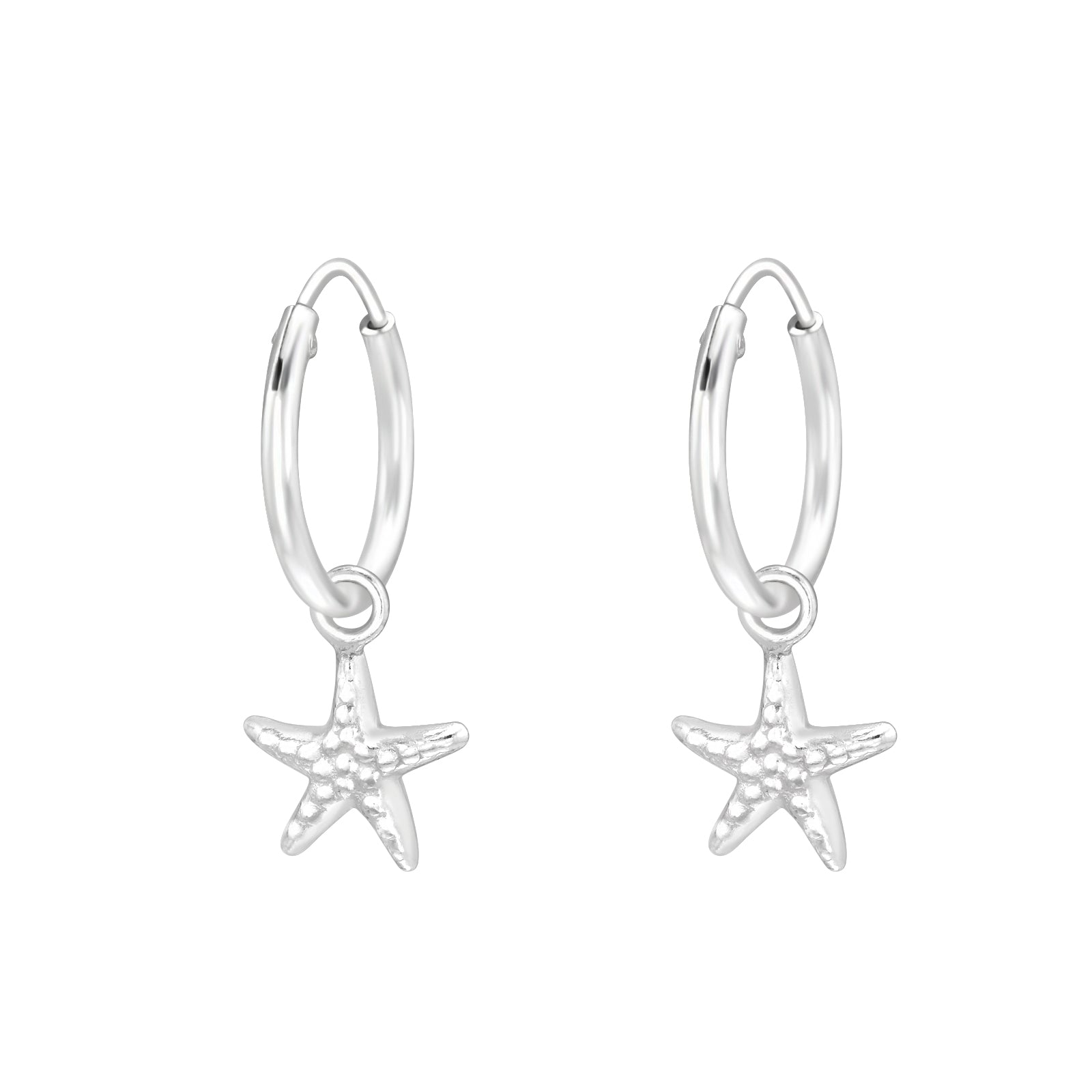 Sterling Silver Starfish Huggies