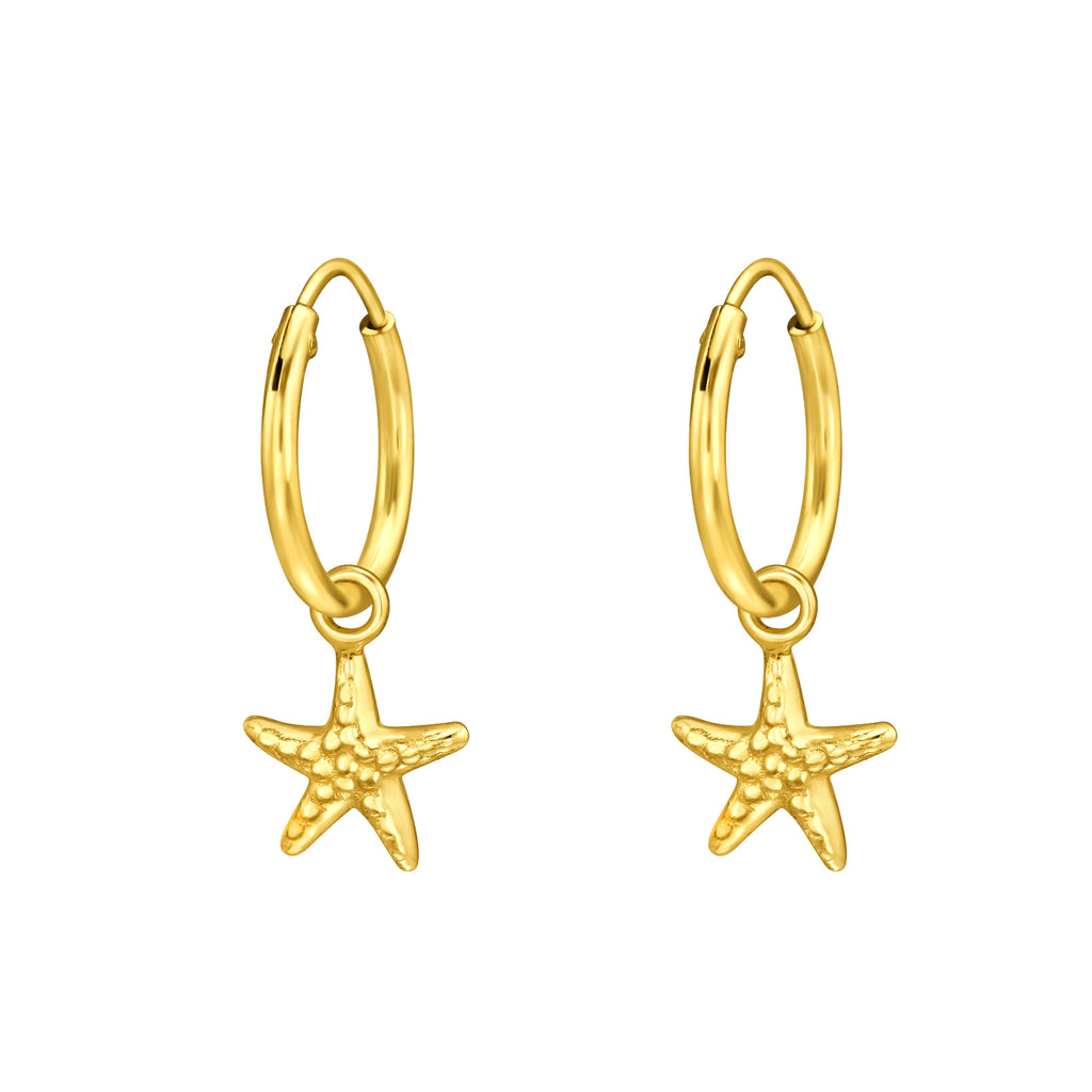 Sterling Silver Starfish Huggies