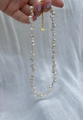 Sterling Silver Irregular Pearl Necklace (Gold/Silver)