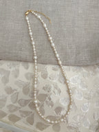Sterling Silver Mixed Freshwater Pearl Necklace (Gold/Silver)