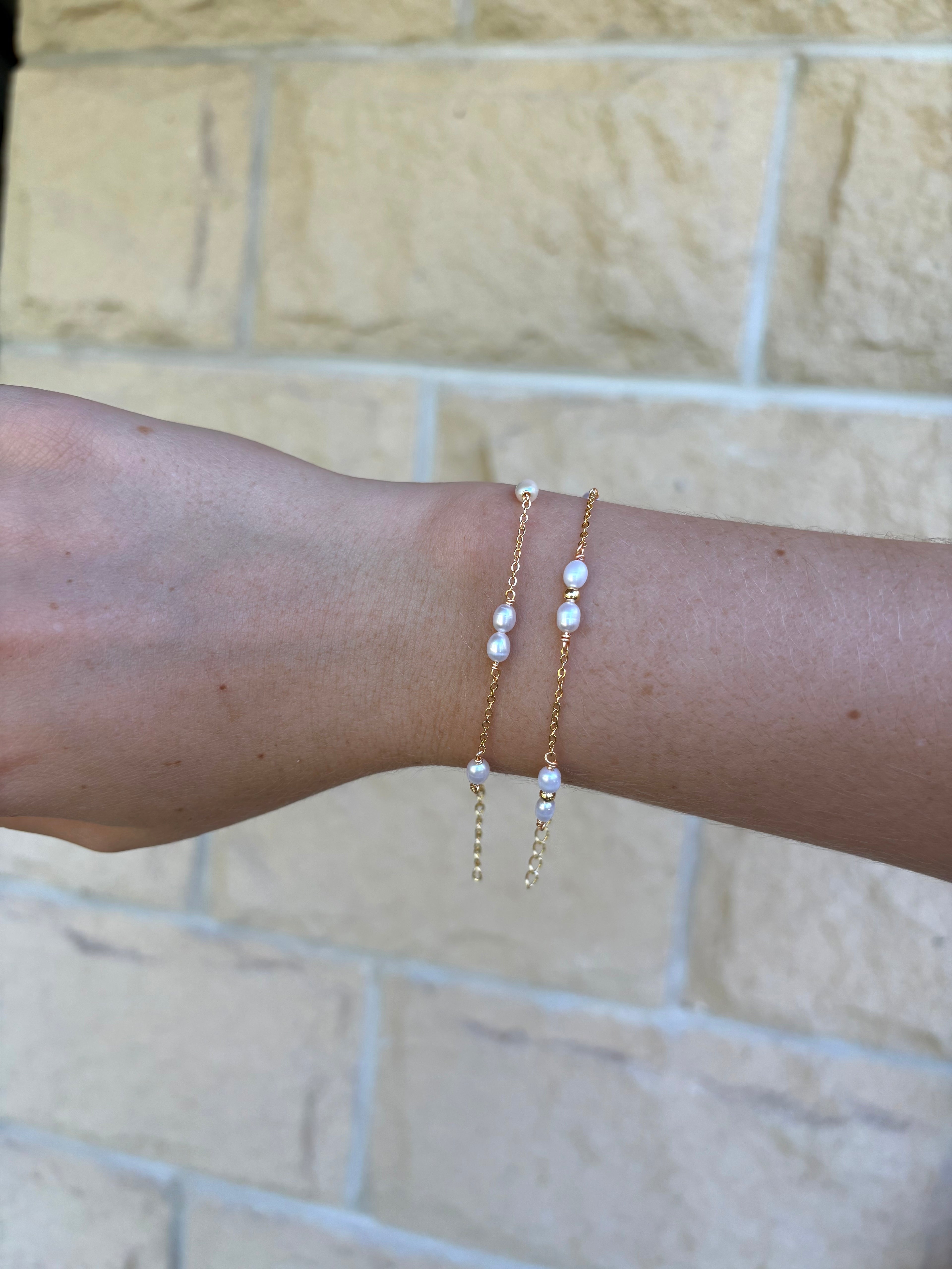 Sterling Silver Angela Pearl Bracelet (Gold/Silver)