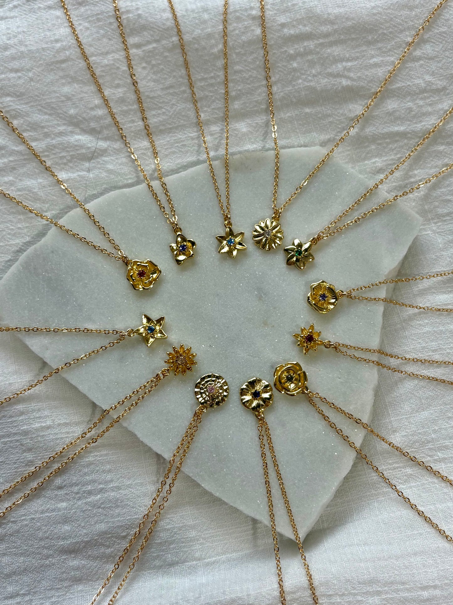 Gold Vermeil Birth Flower Necklace