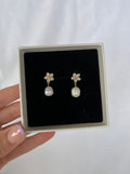 Gold Vermeil Flower Pearl Earrings