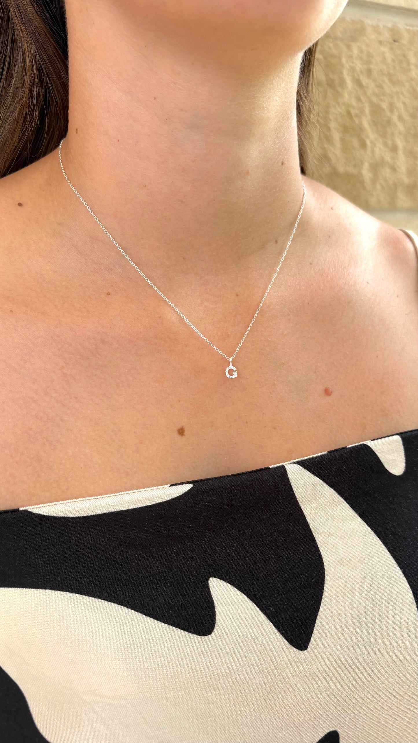 Sterling Silver Initial Letter Necklace