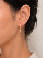 Sterling Silver Mixed Gemstone and Pearl Earrings (Gold/Silver)