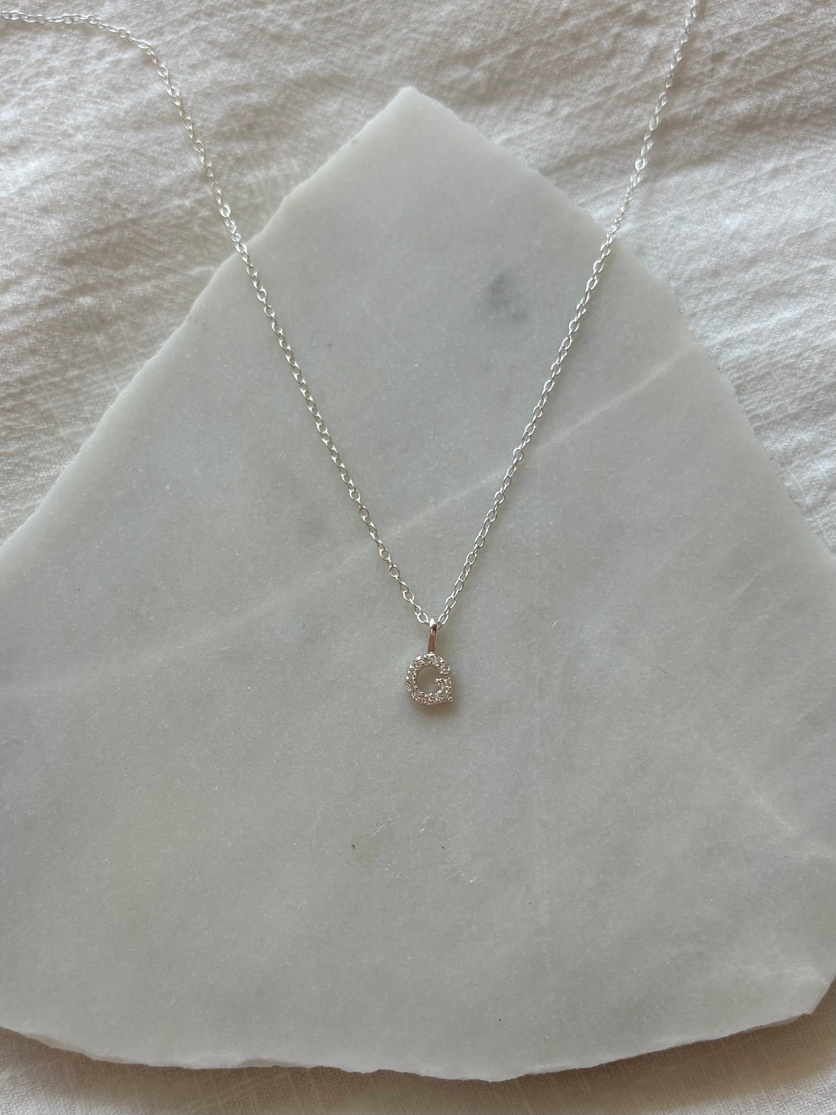 Sterling Silver Initial Letter Necklace