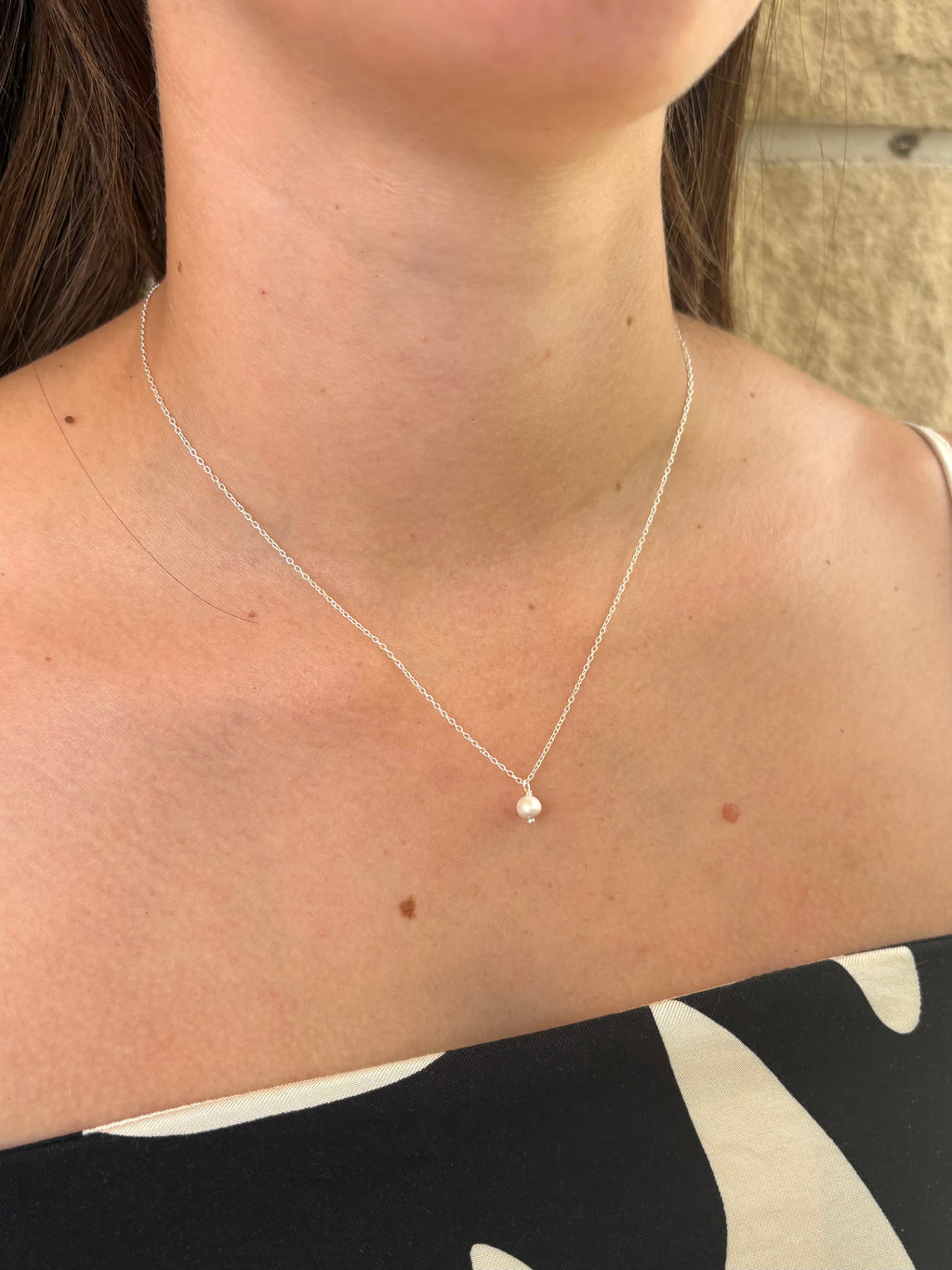Sterling Silver Grace Pearl Necklace (Gold/Silver)