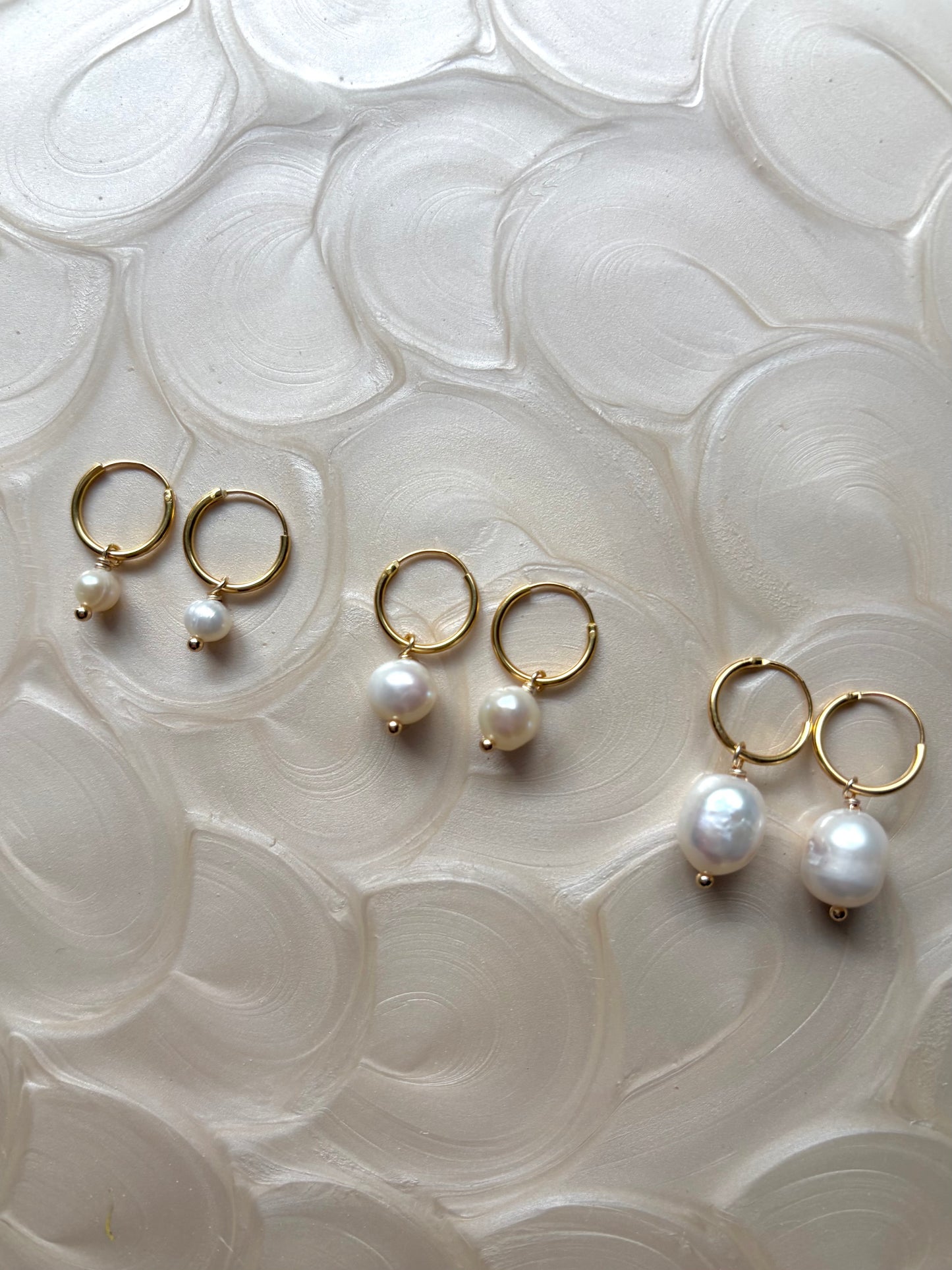 Sterling Silver Baroque Pearl Huggies (Gold/Silver)