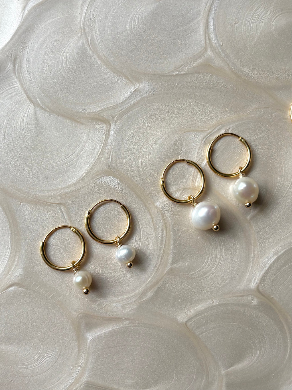 Sterling Silver Baroque Pearl Huggies (Gold/Silver)
