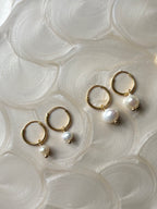Sterling Silver Baroque Pearl Huggies (Gold/Silver)